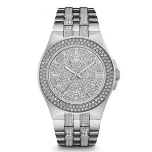 Đồng Hồ Bulova Nam Chính Hãng 96B235 Swarovski Crystal Stainless Steel Watch
