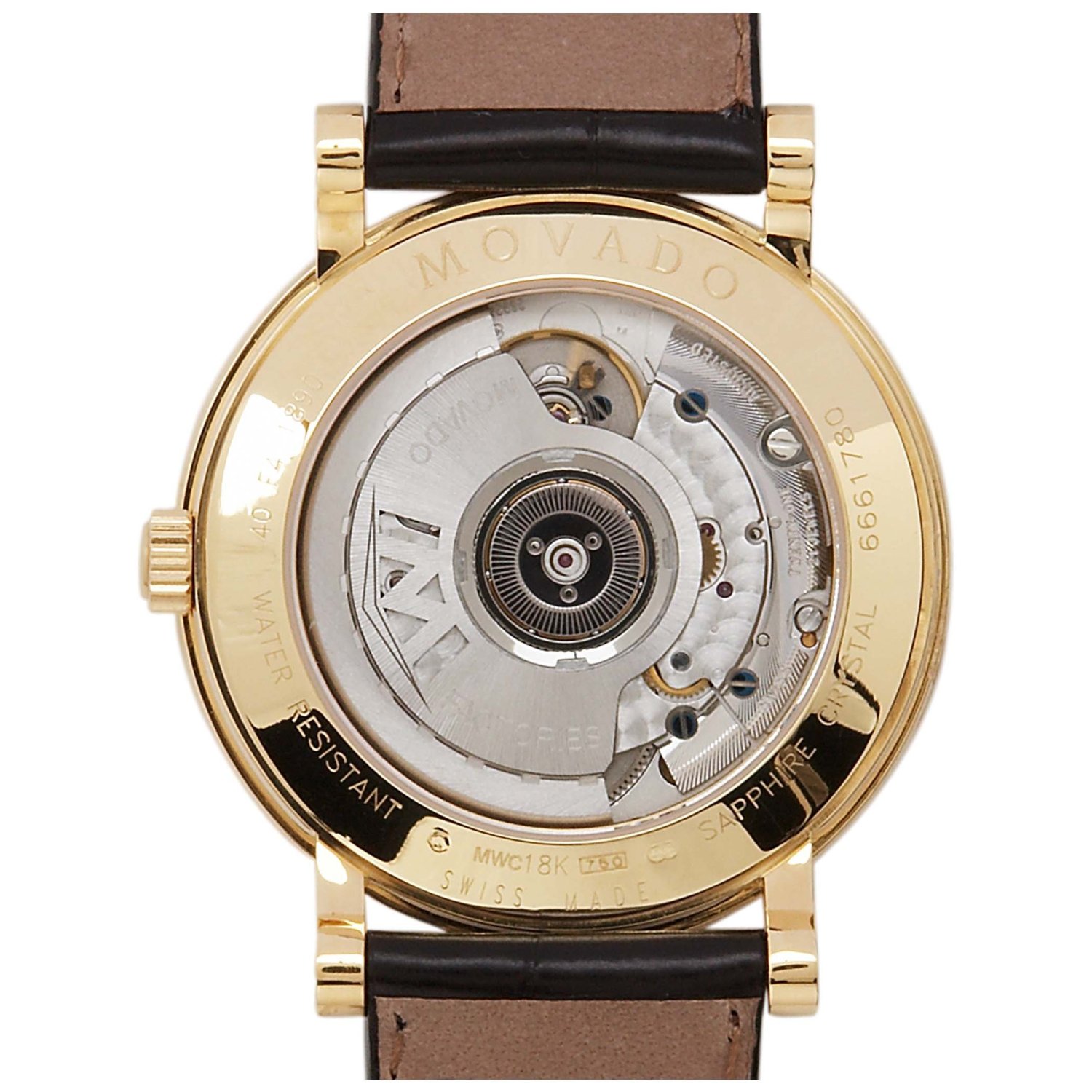 Mặt sau đồng hồ Movado 