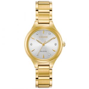 Đồng Hồ Citizen Chính Hãng Nữ FE2102-55A Corso Silver Dial Ladies Gold-Tone Ladies Watch