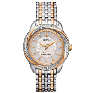 Đồng Hồ Bulova Chính Hãng Nữ 98R153 Precisionist Silver Dial Diamond Two-tone Ladies Watch