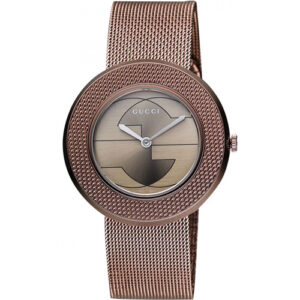 Đồng Hồ Gucci Chính Hãng Nữ YA129445 U-Play Brown Dial PVD Stainless Steel Ladies Watch