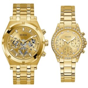 Đồng Hồ Guess Nam Nữ Chính Hãng GW0260G4 W1293L2 Gold Stainless Steel Couple Watch