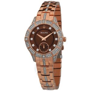 Đồng Hồ Bulova Chính Hãng Nữ 98L284 Phantom Quartz Crystal Chocolate Mother of Pearl Dial Ladies Watch