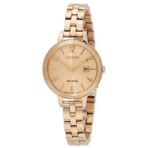 Đồng Hồ Citizen Chính Hãng Nữ EW2443-55X Chandler Eco-Drive Light Brown Dial Ladies Watch