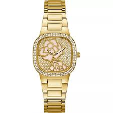 Đồng Hồ Guess Chính Hãng Nữ GW0544L2 Floral Gold Tone Watch 32mm