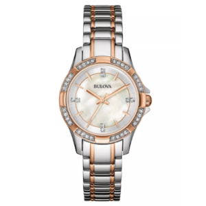 Đồng Hồ Bulova Chính Hãng Nữ 98L209 Crystal Quartz Gemmed Silver Stainless Steel Watch