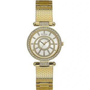 Đồng Hồ Guess Chính Hãng Nữ W1008L2 Muse Crystal Silver Gold-tone Women Watch