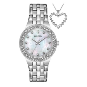 Đồng Hồ Bulova Chính Hãng Nữ 96X144 Crystal Quartz Mother of Pearl Dial Ladies Watch