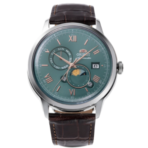Đồng Hồ Orient Chính Hãng Nam  RA-AK0805E30B Bambino Sun and Moon Classic Brown Men's Watch