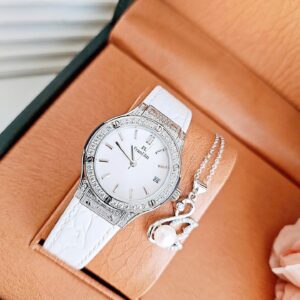 Đồng Hồ FL Franklin Chính Hãng Nữ White Leather Quartz Women's Watch