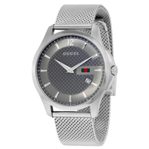 Đồng Hồ Gucci Chính Hãng Nam YG-Timeless Anthracite Dial Mesh Bracelet Men's YA126301