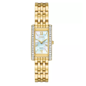Đồng Hồ Citizen Nữ Chính Hãng EX1472-56D Silhouette Eco-Drive Gold Watch 18x32mm