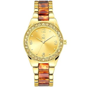 Đồng Hồ Guess Chính Hãng Nữ G89110L1 Women's Analog timepiece features a gold-tone case Watch