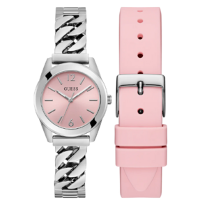 Đồng Hồ Guess Chính Hãng Nữ Ladies GW0845L1 Silver Tone Analog Watch Box Set