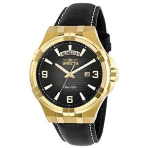 Đồng Hồ Invicta Chính Hãng Nam 30186 Objet D Art Quartz Black Dial Leather Men's Watch
